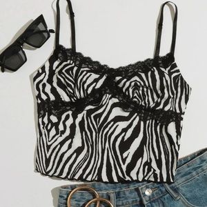 SHEIN ZEBRA PRINT CAMI | Black and White